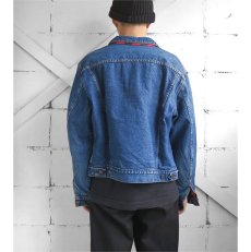 画像4: 1980's Levi's "70411" Blue Denim 4Pocket Jacket フランネル裏地　BLUE DENIM　size M-L (4)