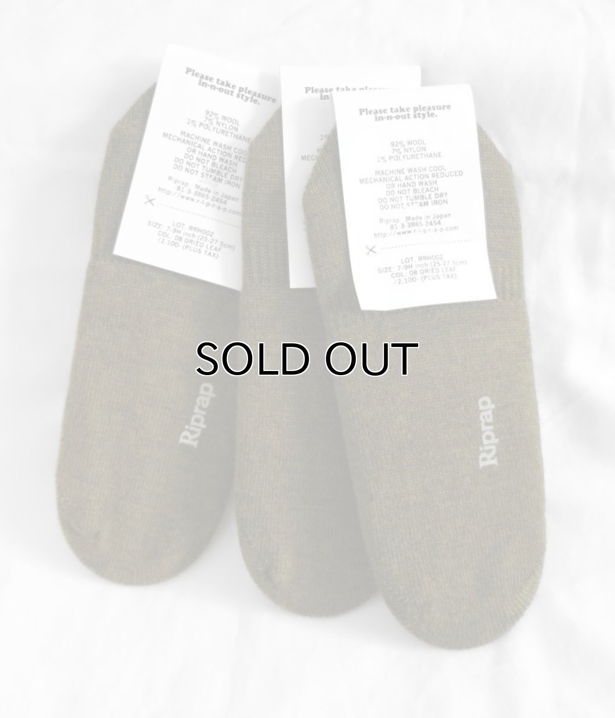 画像2: Riprap "NZ MERINO INVISIBLE SOCKS" -made by HALISON-　color DRIED LEAF　size FREE (2)