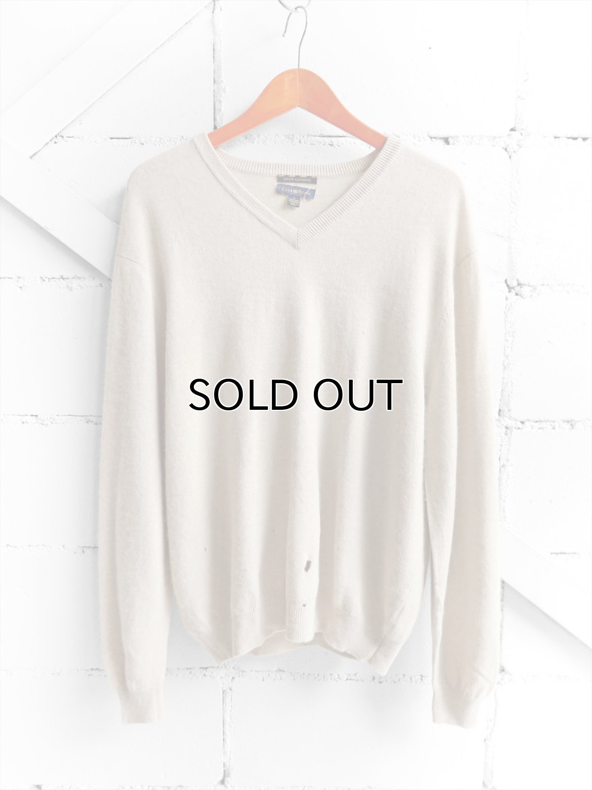画像1: US "CLUB ROOM" Cashmere Knit Sweater　L.BEIGE　size L (1)