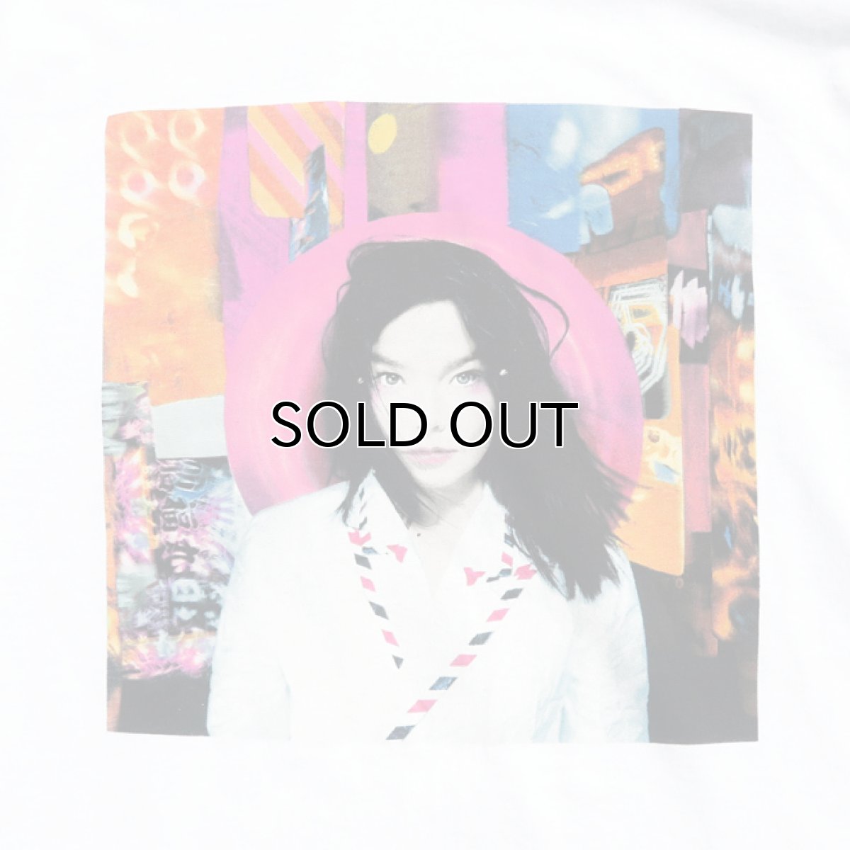 画像2: NEW "Bjork" -POST- Art Work Print T-Shirt　WHITE　size M, L, XL (2)