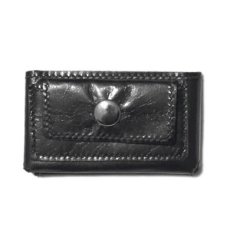 画像1: "JUTTA NEUMANN" Leather Wallet "Scotts Purse"  -MINIMAL SIZE-　color : BLACK / SKY BLUE (1)