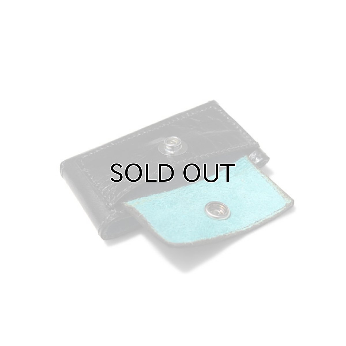 画像4: "JUTTA NEUMANN" Leather Wallet "Scotts Purse"  -MINIMAL SIZE-　color : BLACK / SKY BLUE (4)