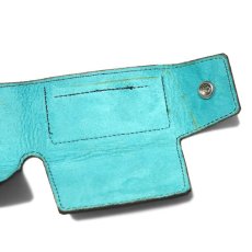 画像7: "JUTTA NEUMANN" Leather Wallet "Scotts Purse"  -MINIMAL SIZE-　color : BLACK / SKY BLUE (7)