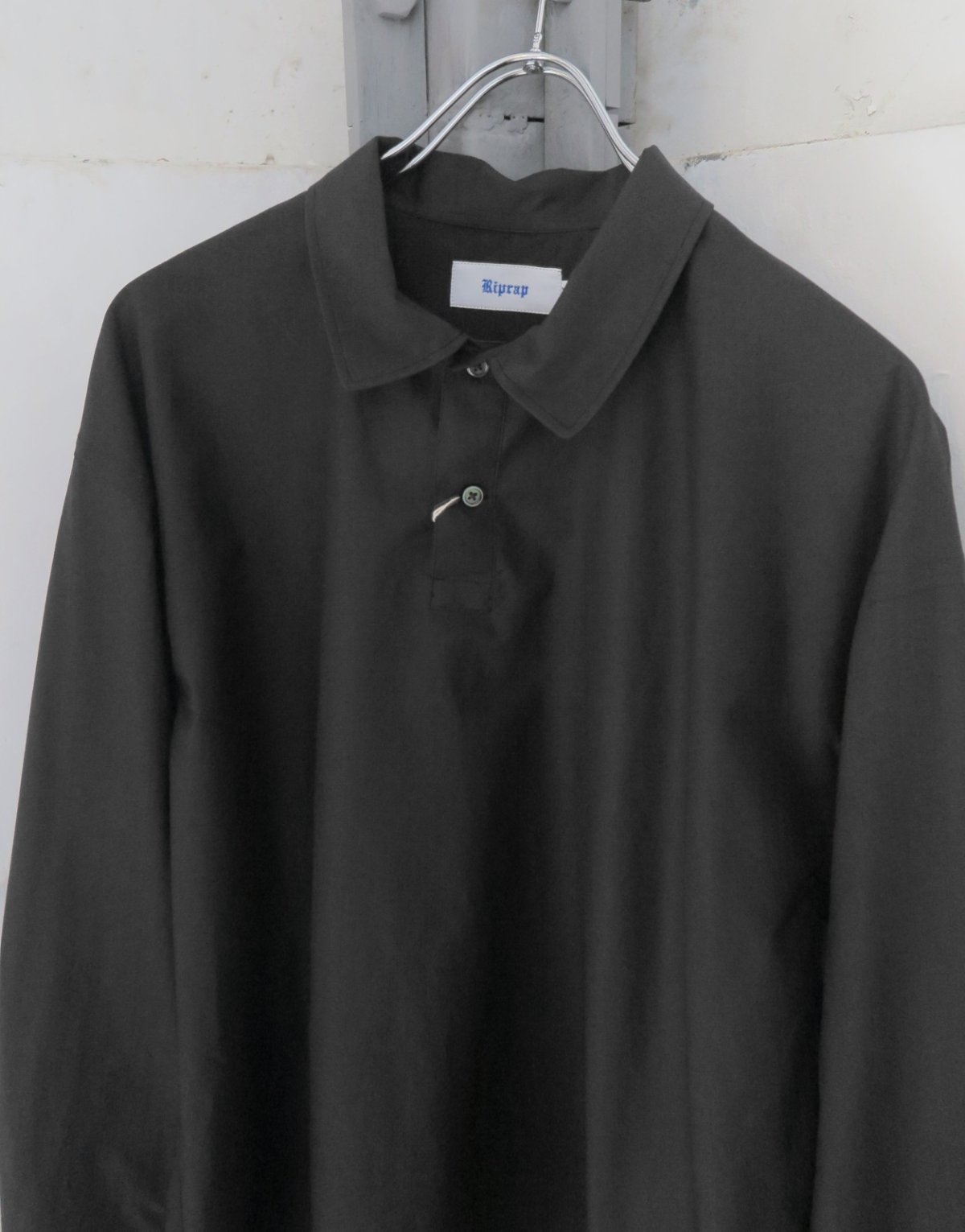 画像3: Riprap "POLO SHAPED SH L/S" -HIGH COUNT POPLIN-　color BLACK (3)