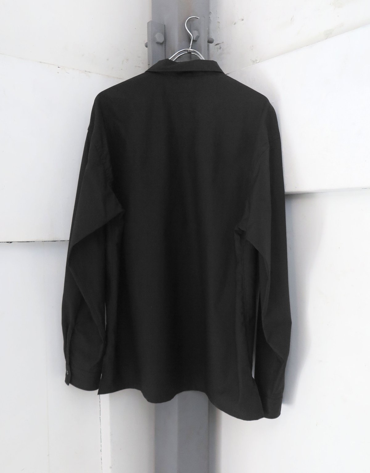 画像2: Riprap "POLO SHAPED SH L/S" -HIGH COUNT POPLIN-　color BLACK (2)