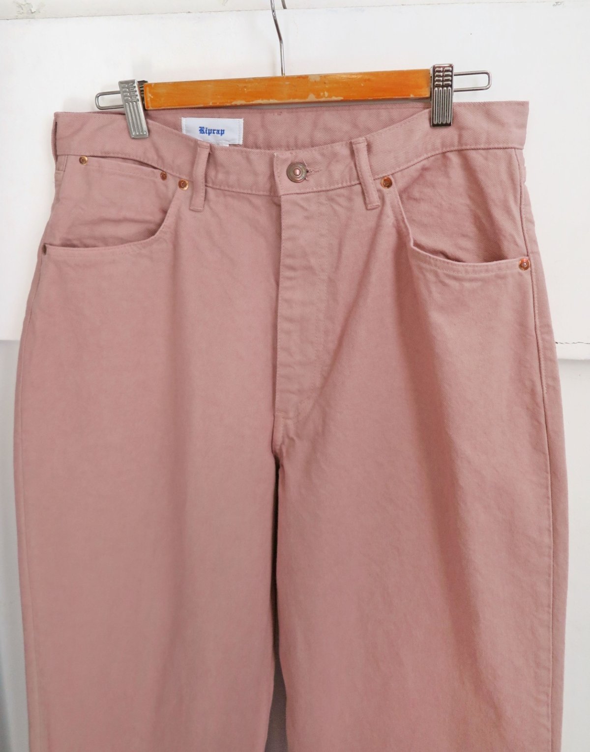 画像5: Riprap "GD COLOR JEANS" WIDE FIT -13.5oz DENIM-　color DUSTY PINK (5)