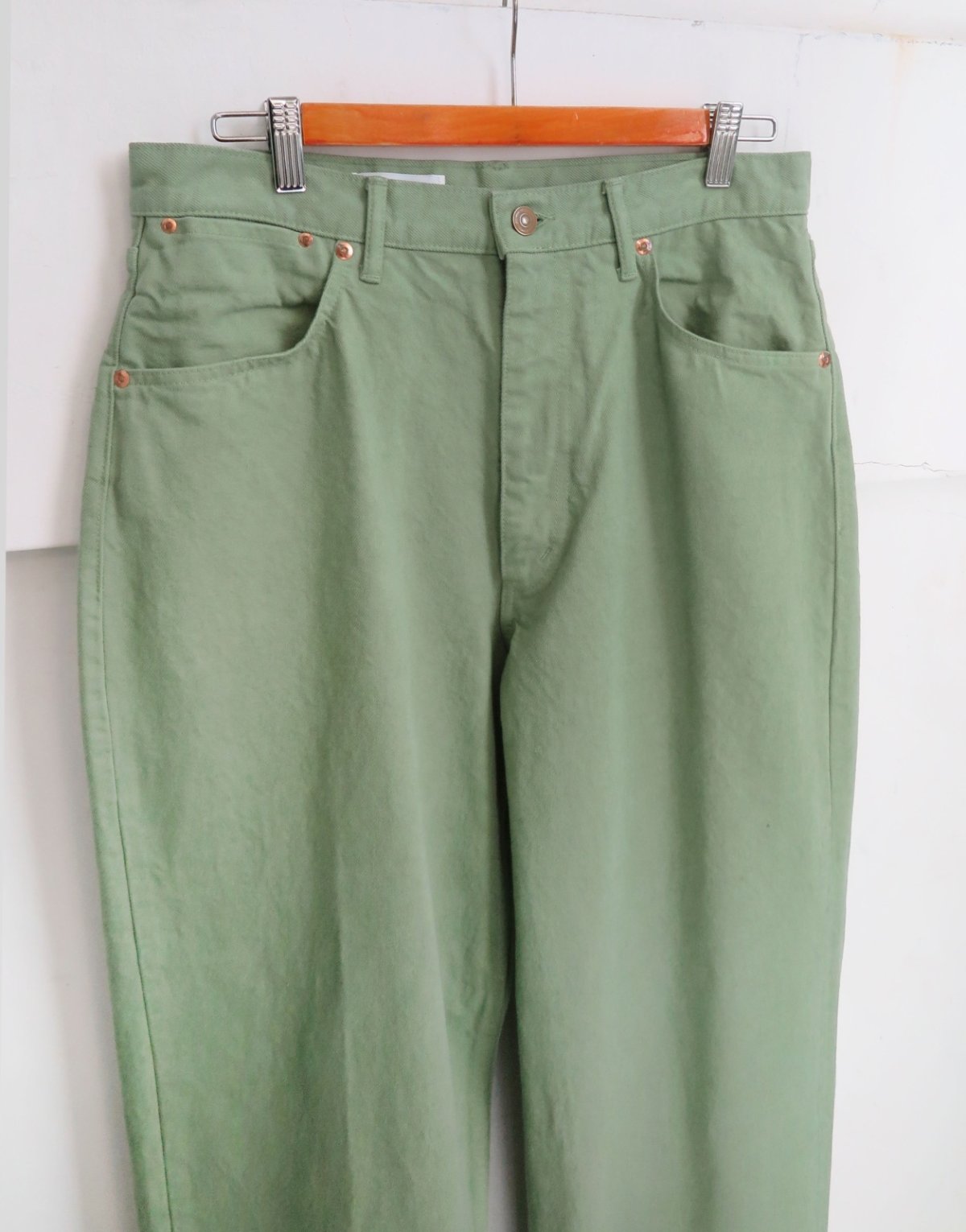 画像5: Riprap "GD COLOR JEANS" WIDE FIT -13.5oz DENIM-　color GRASS GREEN (5)