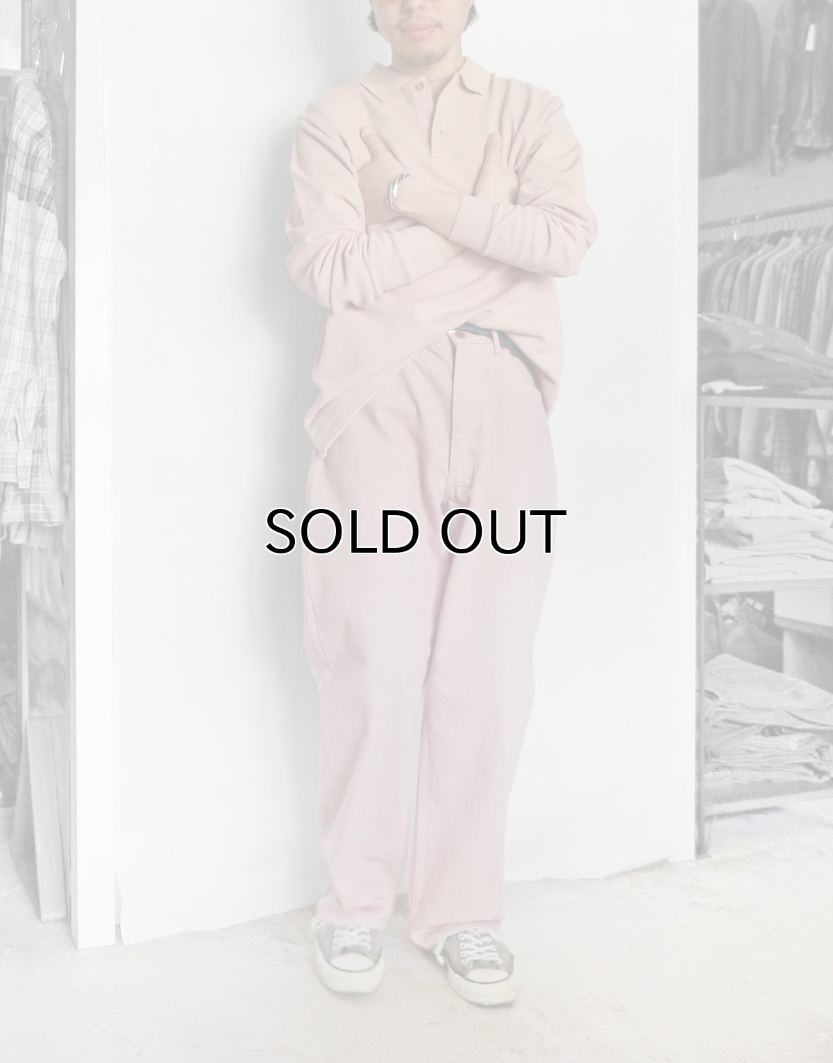 画像7: Riprap "GD COLOR JEANS" WIDE FIT -13.5oz DENIM-　color DUSTY PINK (7)