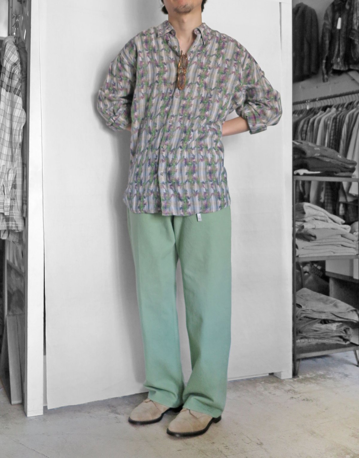 画像7: Riprap "GD COLOR JEANS" WIDE FIT -13.5oz DENIM-　color GRASS GREEN (7)