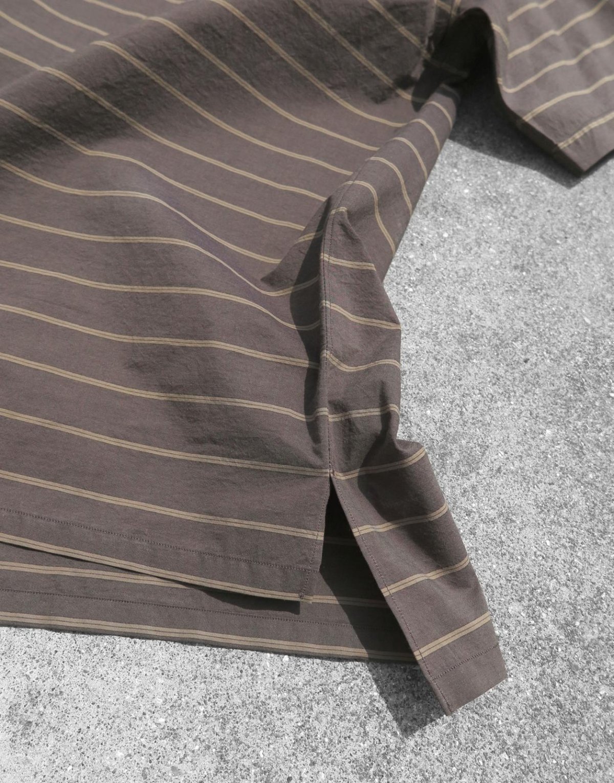 画像4: Riprap "POLO SHAPED SH S/S" -TYPEWRITER BORDER-　color DARK BROWN/BROWN (4)