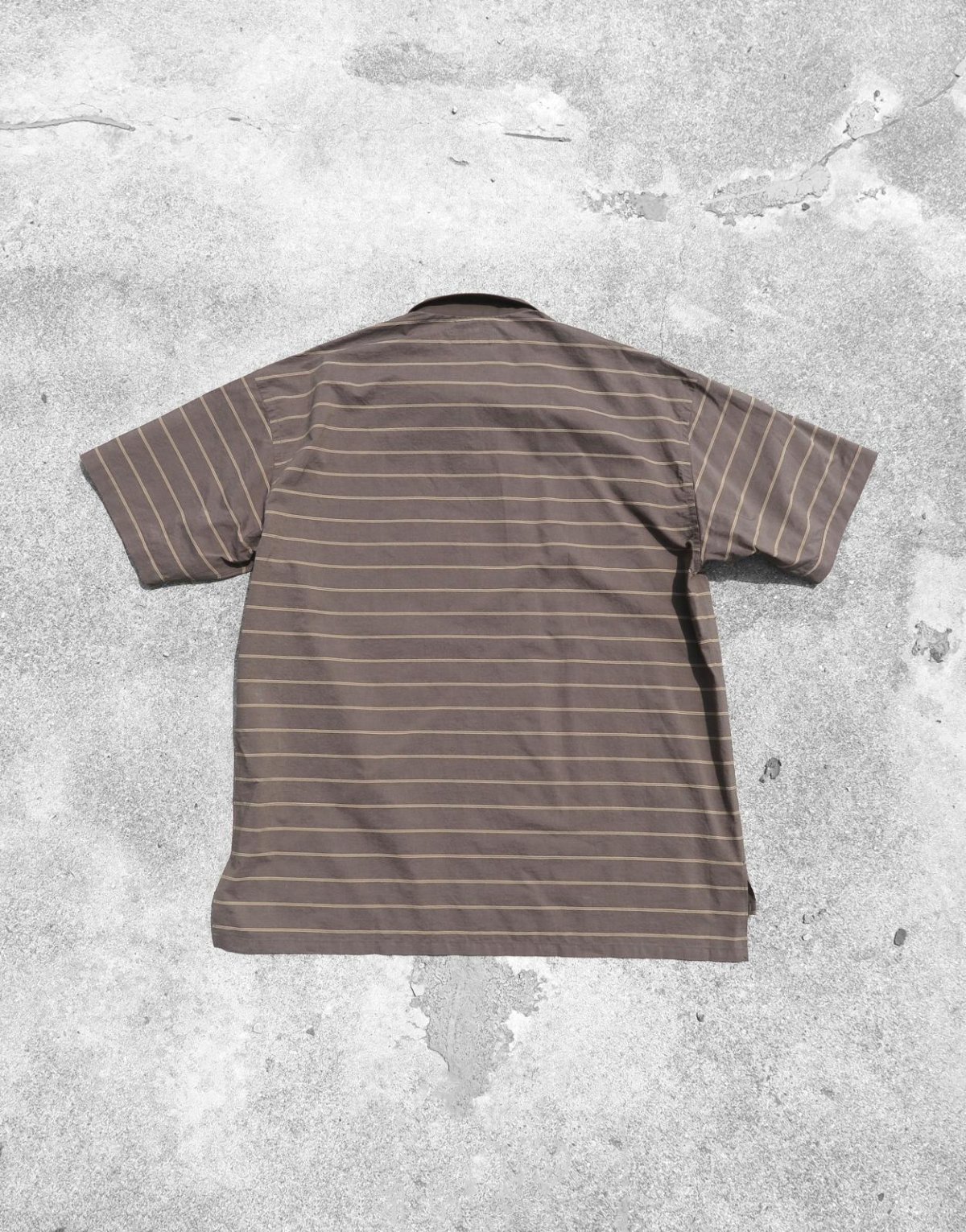 画像2: Riprap "POLO SHAPED SH S/S" -TYPEWRITER BORDER-　color DARK BROWN/BROWN (2)