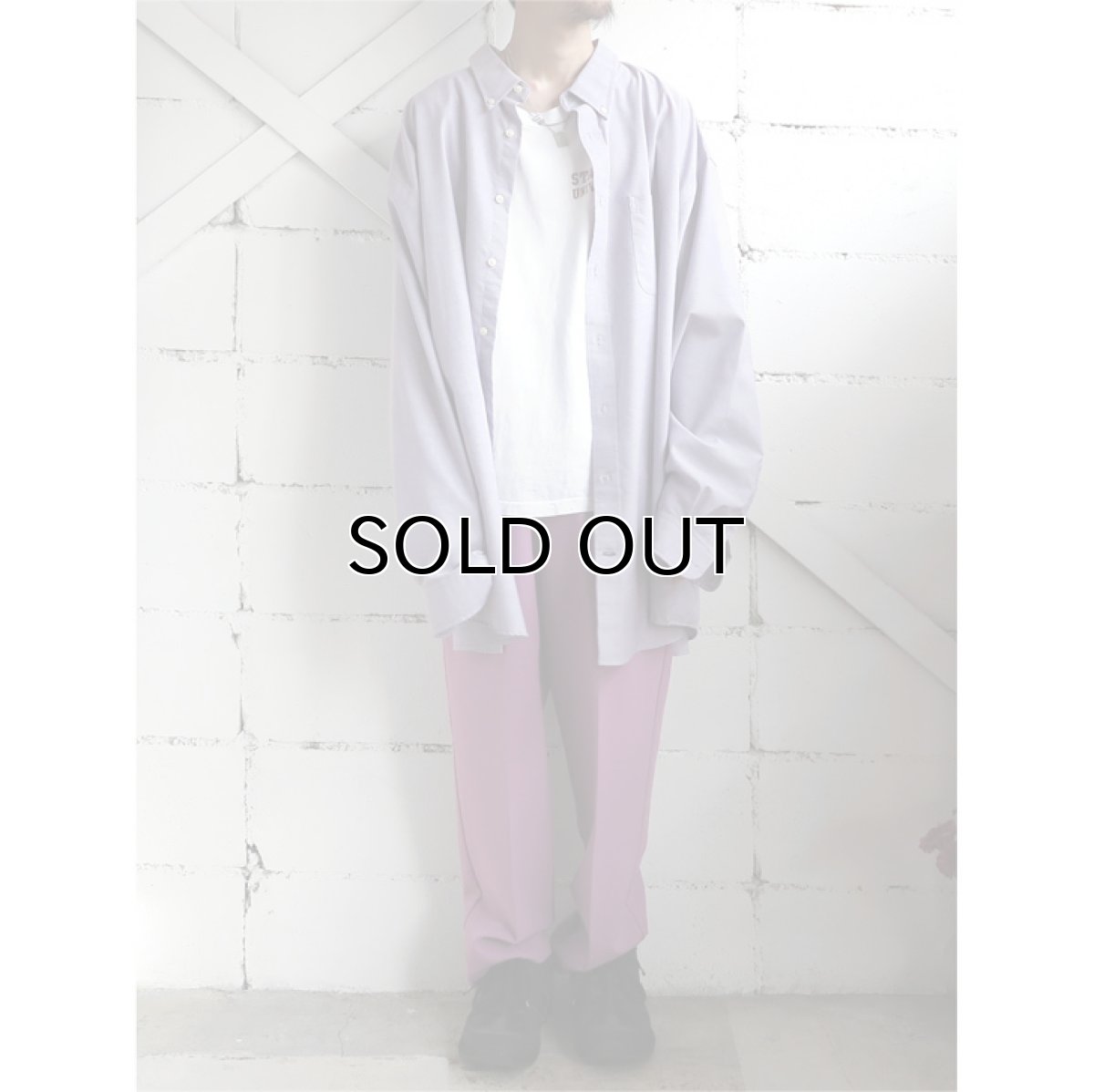 画像2: "ST. JOHN'S BAY" L/S Big Shirt　LAVENDER　size 4XL (2)