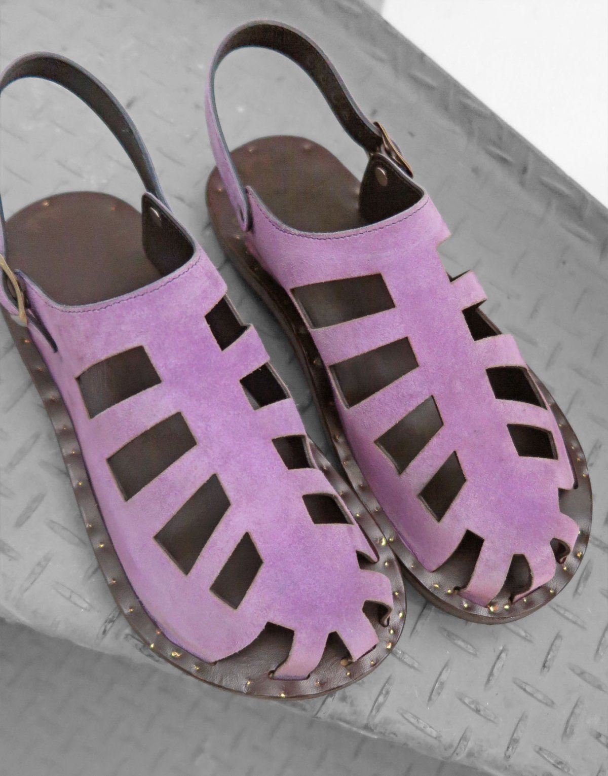 画像5: JUTTA NEUMANN "WALKER" LEATHER SANDAL　color VIOLET SUEDE　size 7D ~ 10D (5)