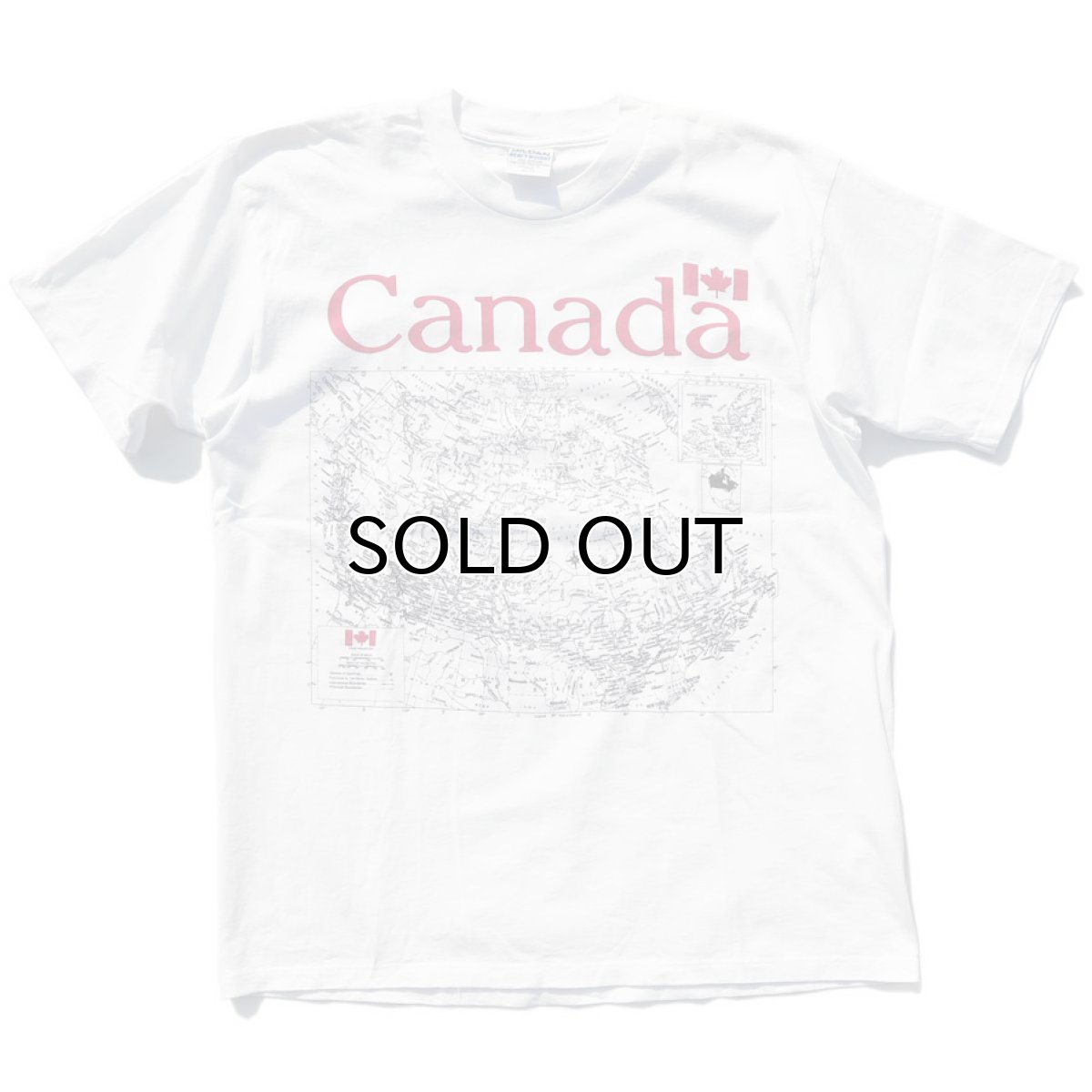 画像1: GILDAN "CANADA" Map Print T-Shirt　WHITE　size XL (1)