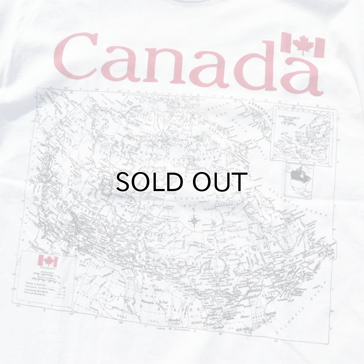 画像4: GILDAN "CANADA" Map Print T-Shirt WHITE size XL (4)