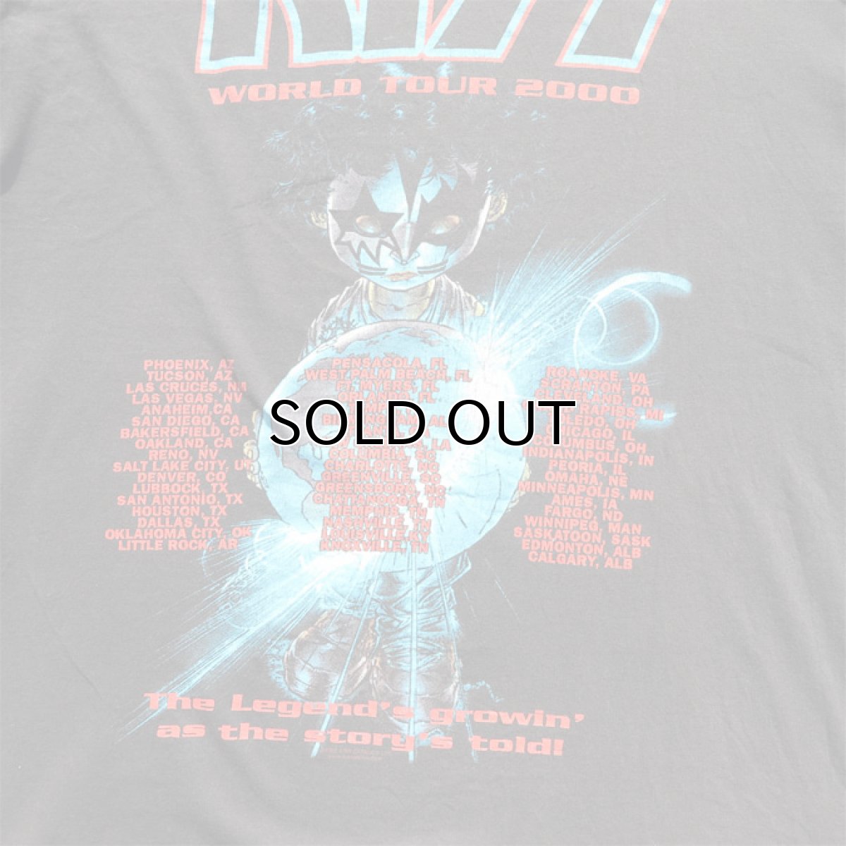 画像7: 2000's "KISS" World Tour Print T-Shirt　BLACK　size XL (7)