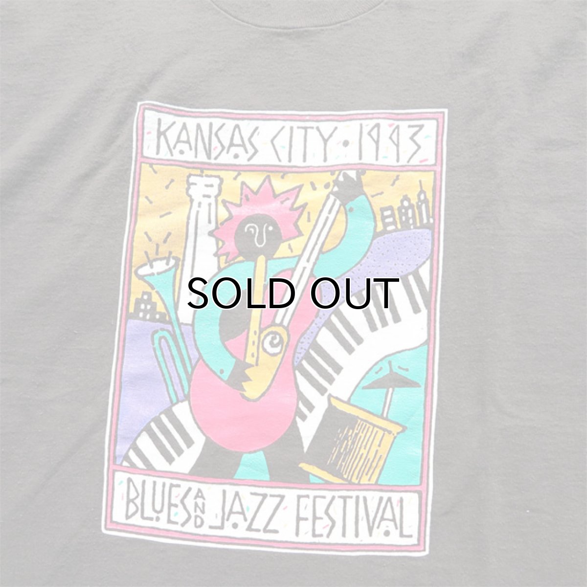 画像3: 1990's "BLUES & JAZZ FESTIVAL" Print T-Shirt　BLACK　size XL (3)