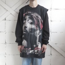 画像2: U.S.A. "2PAC" Cut off Print T-Shirt　BLACK　size 2XL (2)