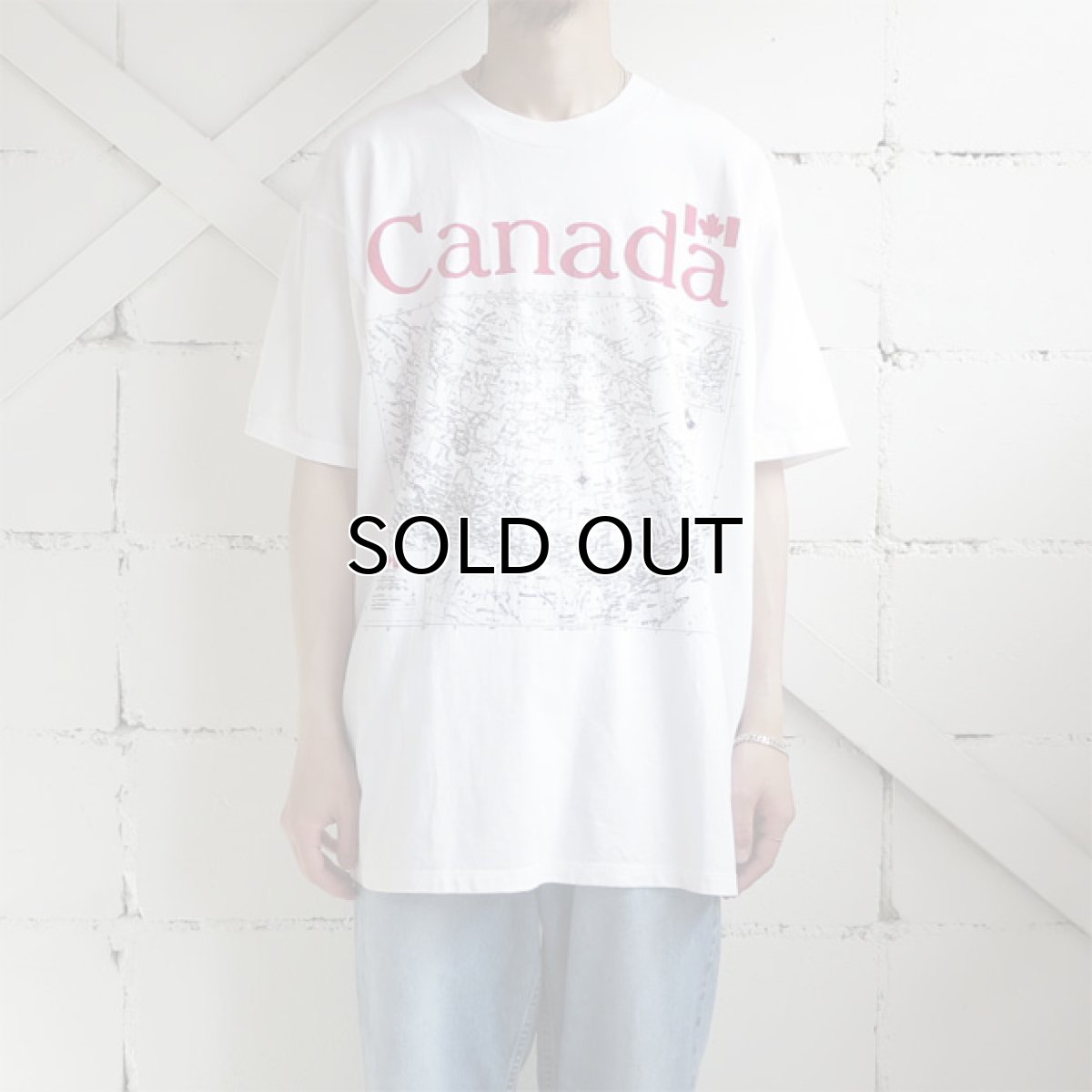 画像2: GILDAN "CANADA" Map Print T-Shirt WHITE size XL (2)