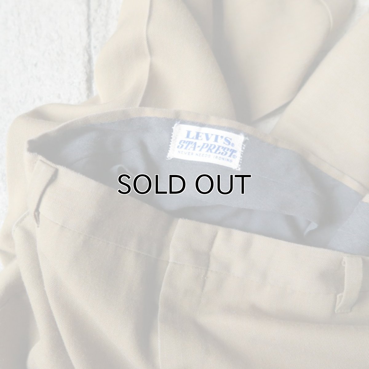 画像5: 1960's LEVI'S "STA-PREST" No-tuck Tapered Trousers  Light Brown size W32INCH (5)
