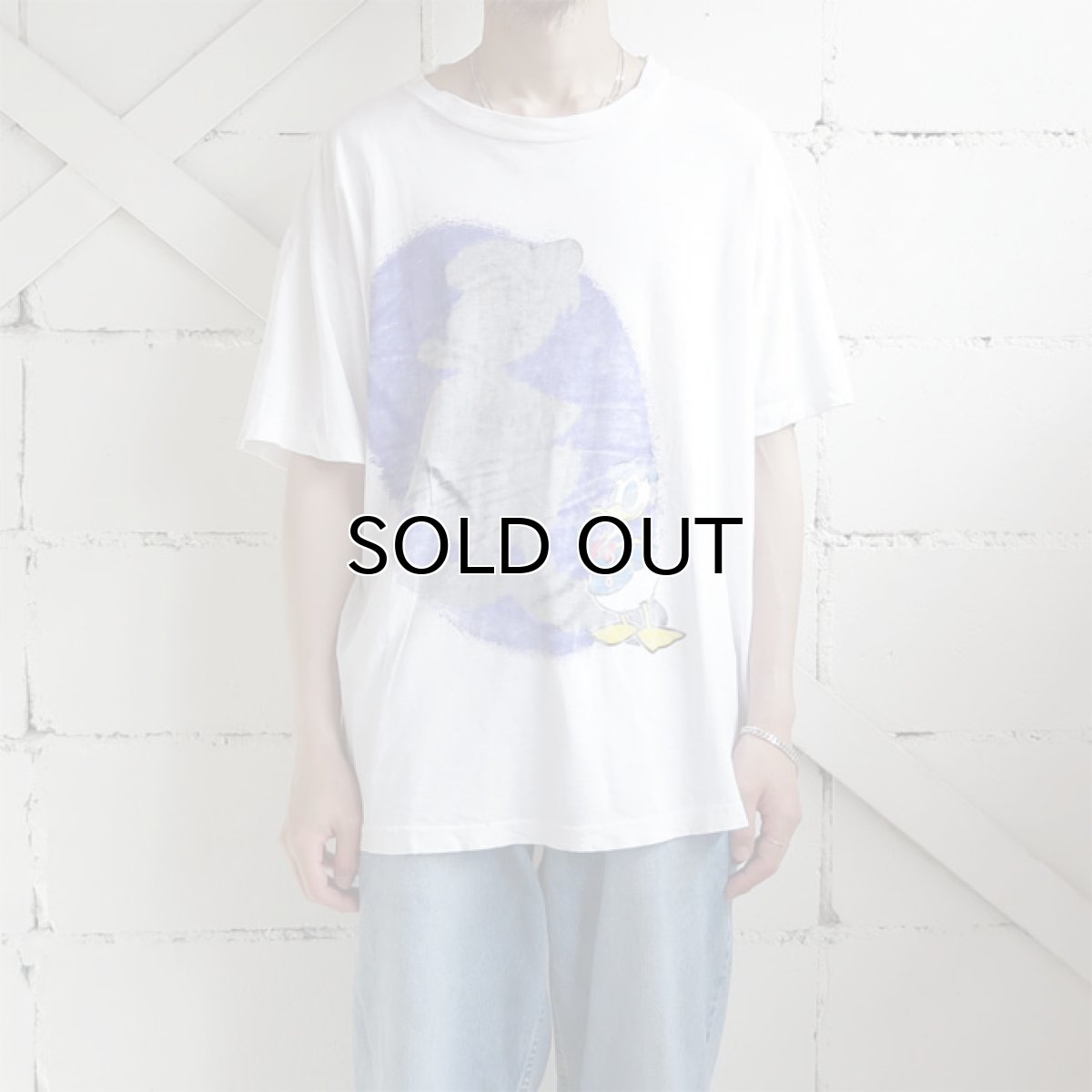 画像2: 1980-90's "DONALD DUCK" Print T-Shirt　WHITE　size L (2)