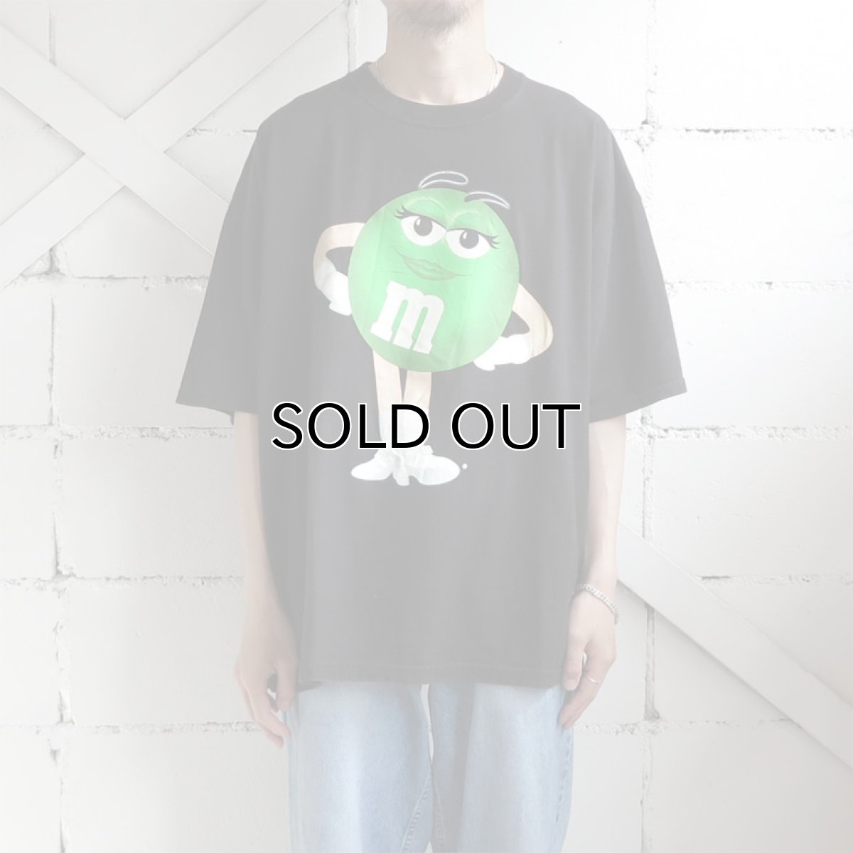 画像2: U.S.A. "M&M'S" Character Print T-Shirt BLACK size XL-XXL (2)