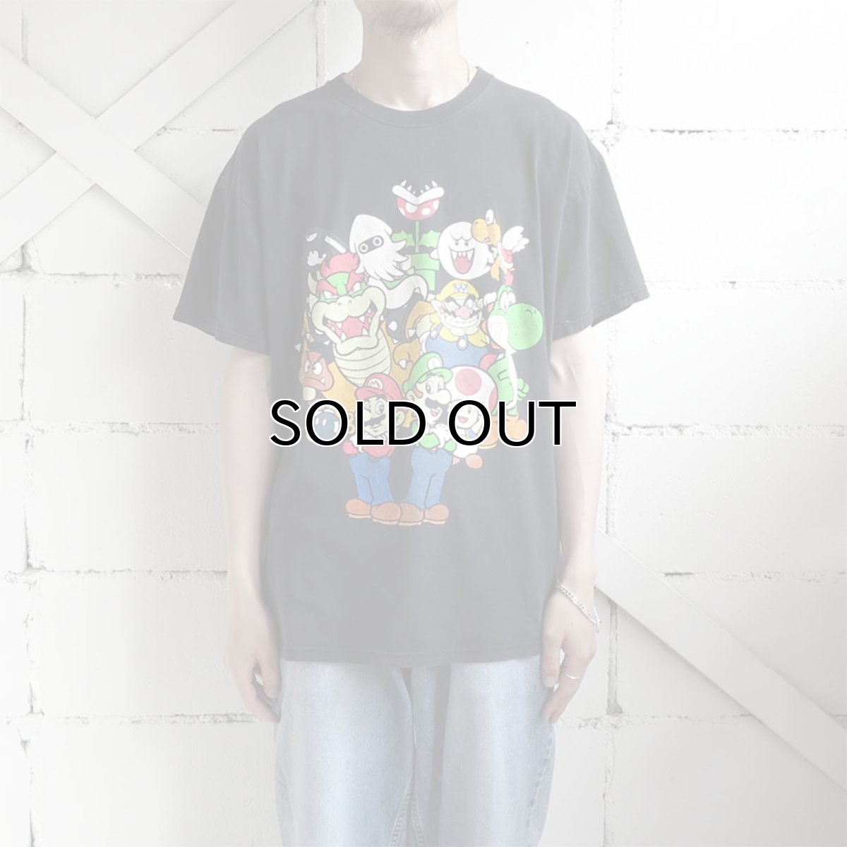 画像2: "SUPER MARIO" Character Print T-Shirt　BLACK　size L (2)