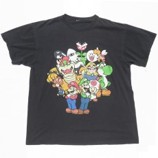 画像1: "SUPER MARIO" Character Print T-Shirt　BLACK　size L (1)