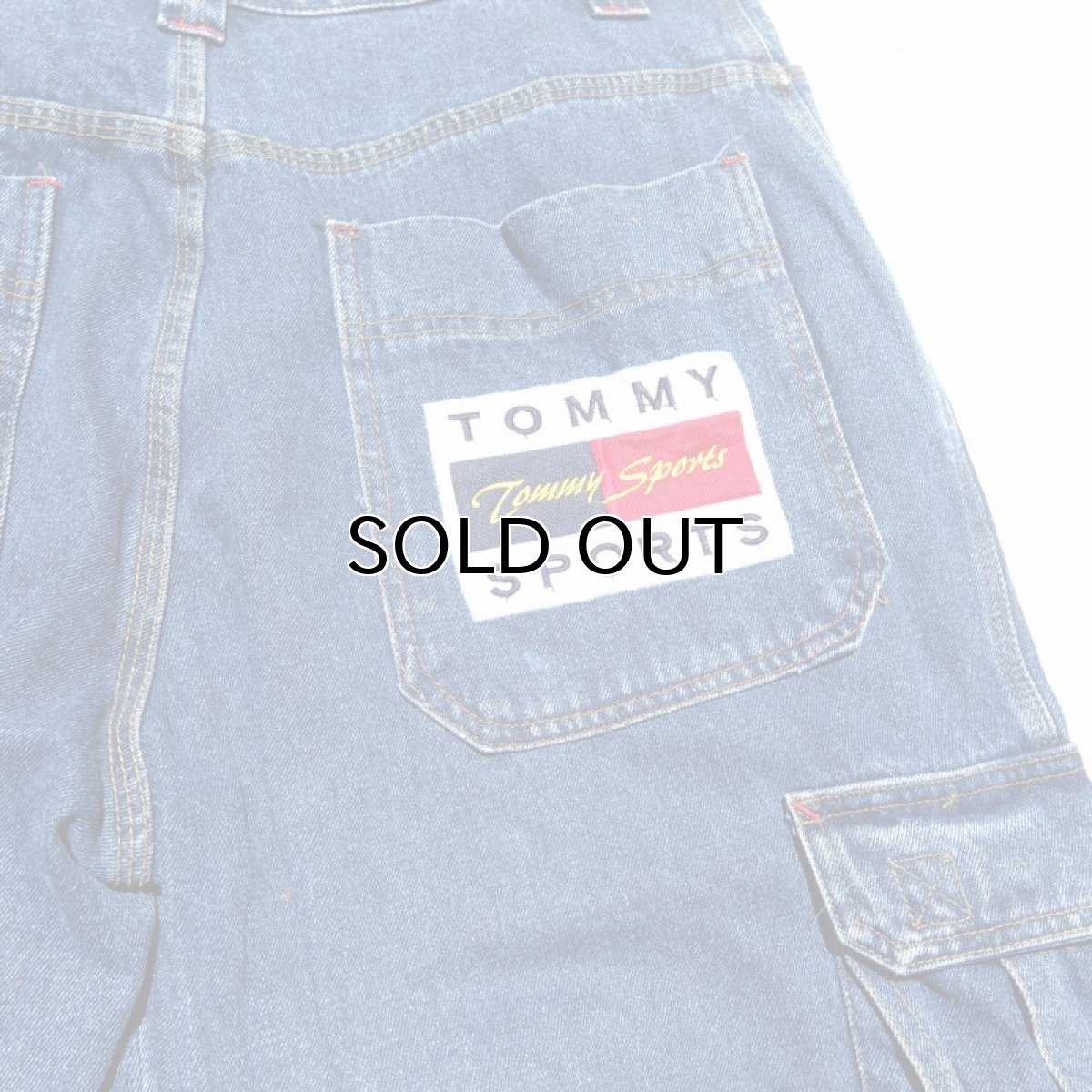 画像8: 1990's~ "TOMMY SPORTS" Baggy Fit Cargo Pants　BLUE DENIM　size W38INCH (8)