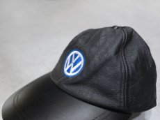 画像3: 1990's~ "Volkswagen" Leather 6panel Cap　BLACK　size FREE (3)