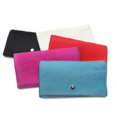 画像9: "JUTTA NEUMANN" Calf Hair Leather Wallet "Waiter's Wallet" -長財布-　color BLACK / TURQUOISE BLUE (9)