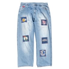画像1: 1990's "unk" -NBA- Logo Patch Baggy Denim Pants　BLUE DENIM　size  W43INCH (1)