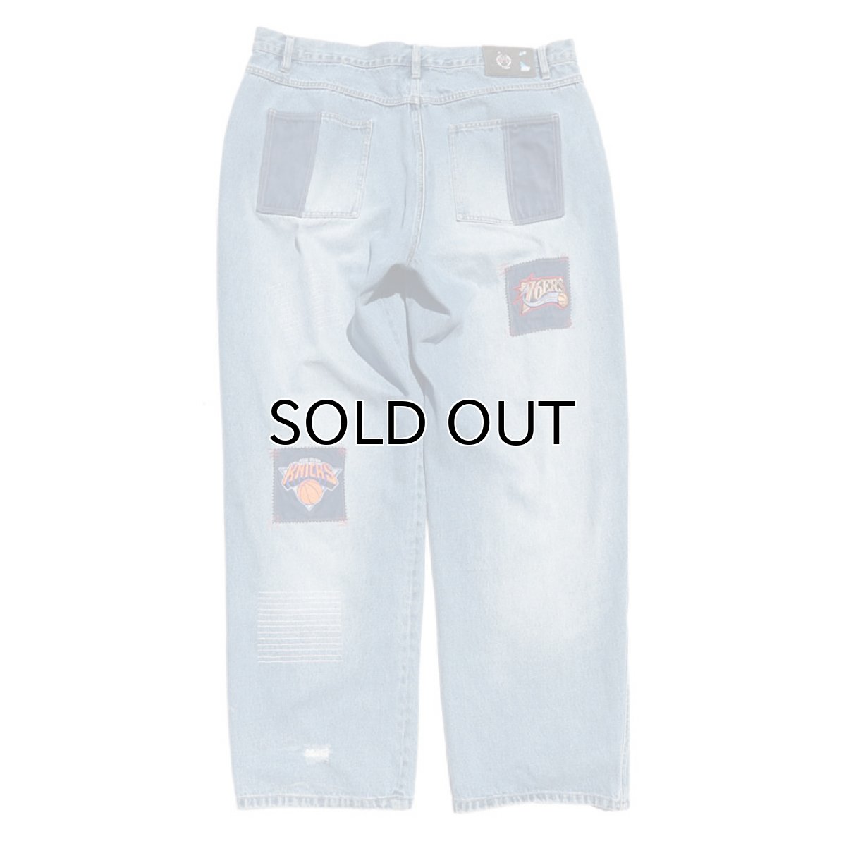 画像4: 1990's "unk" -NBA- Logo Patch Baggy Denim Pants BLUE DENIM size  W43INCH (4)