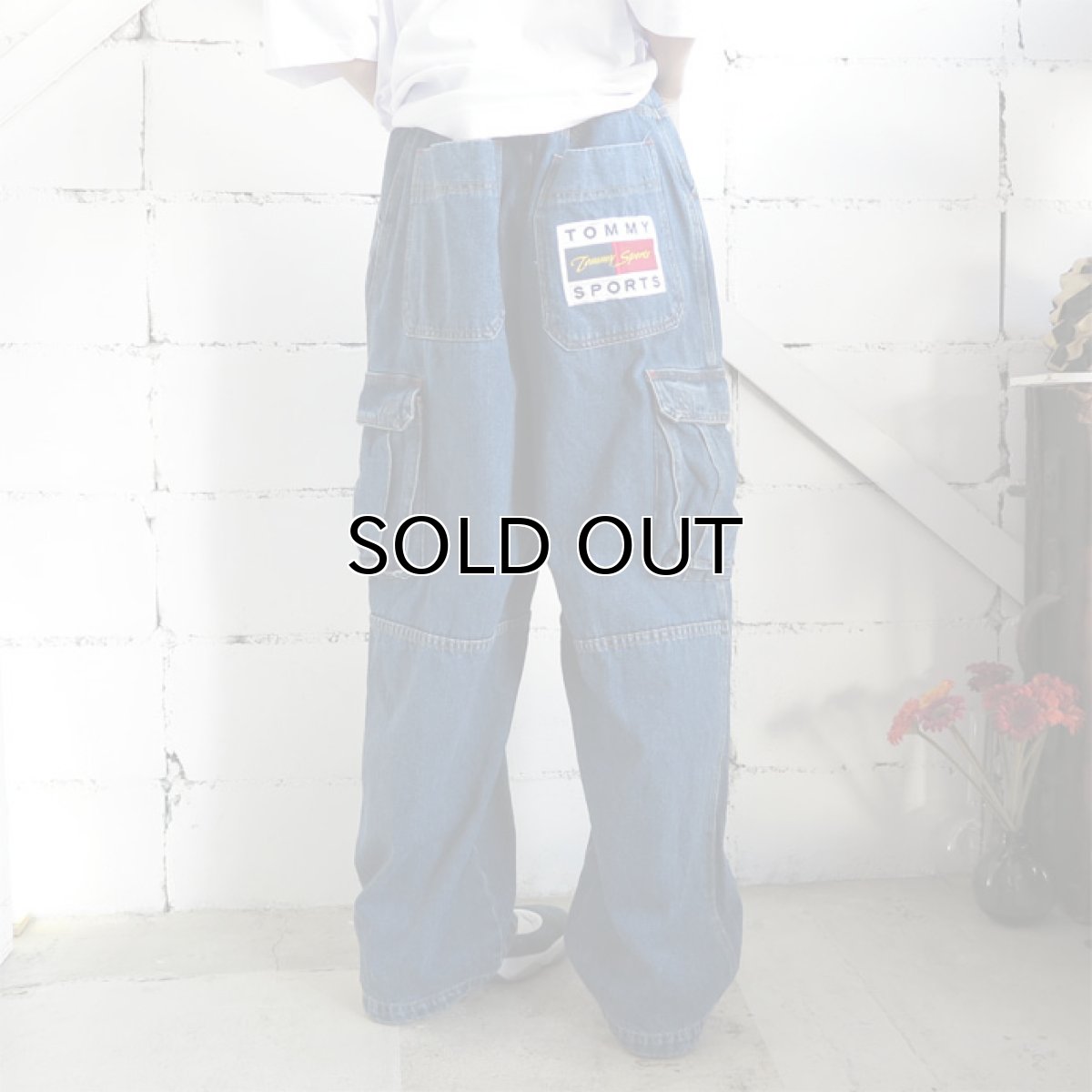 画像4: 1990's~ "TOMMY SPORTS" Baggy Fit Cargo Pants　BLUE DENIM　size W38INCH (4)