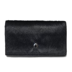 画像1: "JUTTA NEUMANN" Calf Hair Leather Wallet "Waiter's Wallet" -長財布-　color BLACK / TURQUOISE BLUE (1)