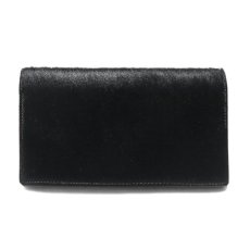 画像2: "JUTTA NEUMANN" Calf Hair Leather Wallet "Waiter's Wallet" -長財布-　color BLACK / TURQUOISE BLUE (2)