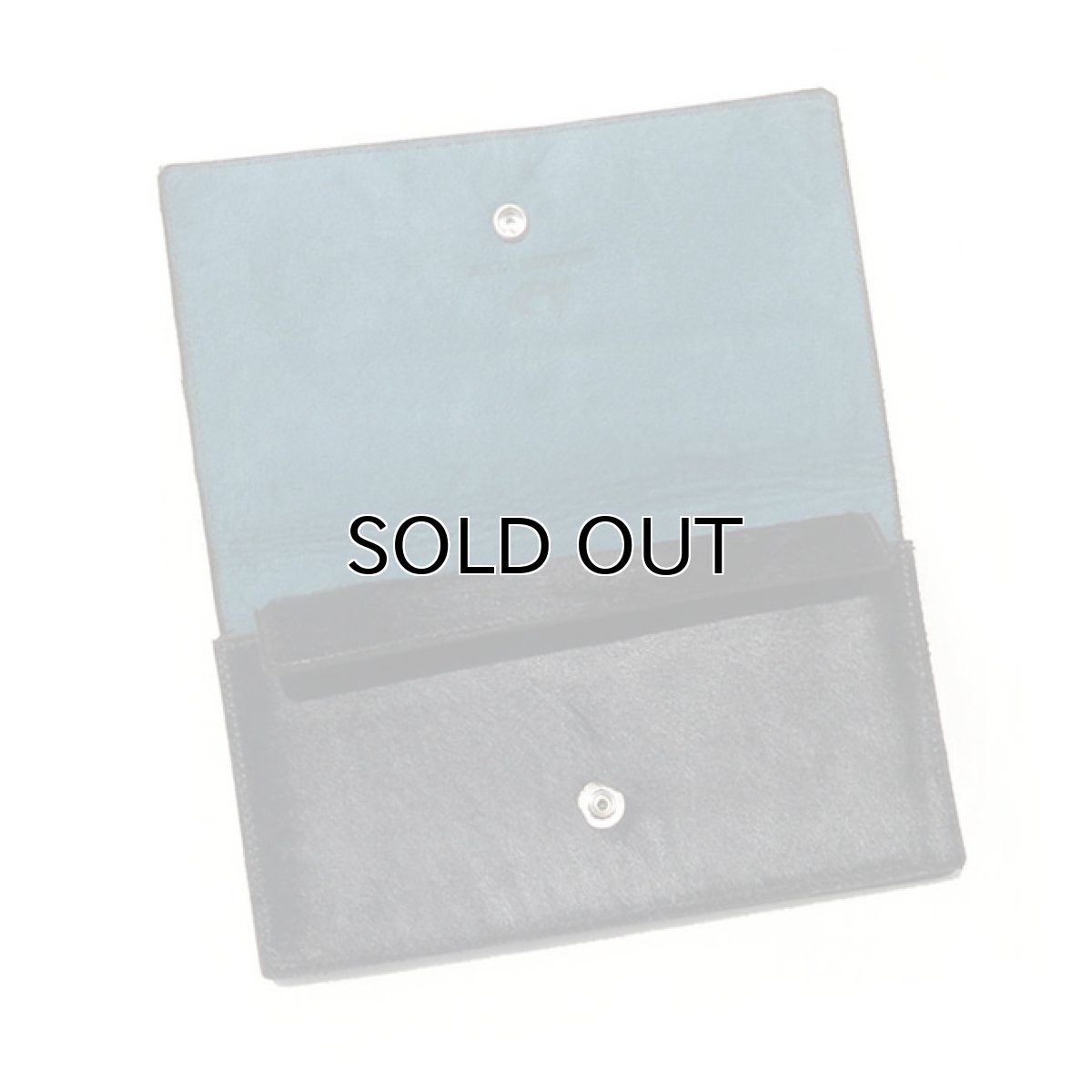 画像4: "JUTTA NEUMANN" Calf Hair Leather Wallet "Waiter's Wallet" -長財布- color BLACK / TURQUOISE BLUE (4)