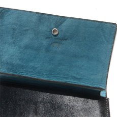 画像5: "JUTTA NEUMANN" Calf Hair Leather Wallet "Waiter's Wallet" -長財布-　color BLACK / TURQUOISE BLUE (5)