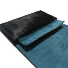 画像7: "JUTTA NEUMANN" Calf Hair Leather Wallet "Waiter's Wallet" -長財布-　color BLACK / TURQUOISE BLUE (7)