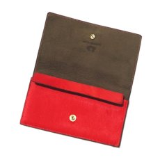 画像4: "JUTTA NEUMANN" Calf Hair Leather Wallet "Waiter's Wallet" -長財布-　color ORANGE / MOCHA BROWN (4)