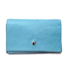 画像1: "JUTTA NEUMANN" Calf Hair Leather Wallet "Waiter's Wallet" -長財布-　color DUSTY BLUE / BABY BLUE (1)