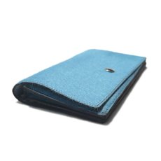 画像3: "JUTTA NEUMANN" Calf Hair Leather Wallet "Waiter's Wallet" -長財布-　color DUSTY BLUE / BABY BLUE (3)