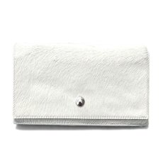 画像1: "JUTTA NEUMANN" Calf Hair Leather Wallet "Waiter's Wallet" -長財布-　color WHITE / SKY BLUE (1)