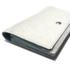 画像4: "JUTTA NEUMANN" Calf Hair Leather Wallet "Waiter's Wallet" -長財布-　color WHITE / SKY BLUE (4)