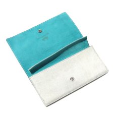 画像3: "JUTTA NEUMANN" Calf Hair Leather Wallet "Waiter's Wallet" -長財布-　color WHITE / SKY BLUE (3)