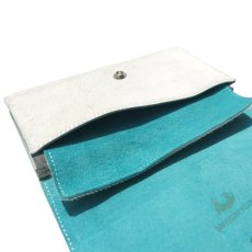 画像8: "JUTTA NEUMANN" Calf Hair Leather Wallet "Waiter's Wallet" -長財布-　color WHITE / SKY BLUE (8)