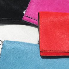 画像10: "JUTTA NEUMANN" Calf Hair Leather Wallet "Waiter's Wallet" -長財布-　color WHITE / SKY BLUE (10)