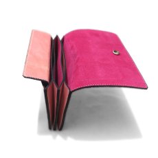 画像5: "JUTTA NEUMANN" Leather Wallet "Waiter's Wallet"  -MEDIUM SIZE-　color CORAL / DEEP PINK (5)