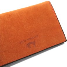 画像8: "JUTTA NEUMANN" Suede Leather Wallet "Waiter's Wallet"  -MEDIUM SIZE-　color ORANGE / BROWN (8)