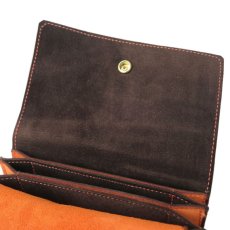 画像7: "JUTTA NEUMANN" Suede Leather Wallet "Waiter's Wallet"  -MEDIUM SIZE-　color ORANGE / BROWN (7)